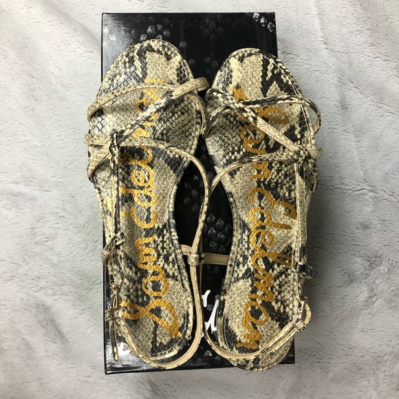 NWT Sam Edelman Teale Nude Slingback Snakeprint Sandal - Picture 4 of 6